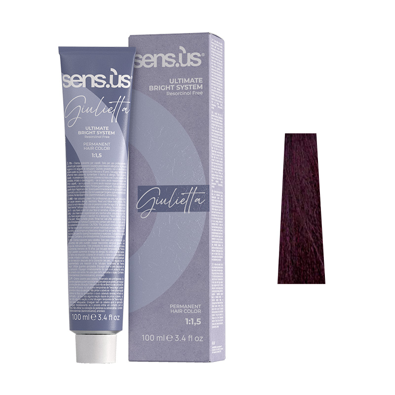 Крем-фарба для волосся Sens.ùs Giulietta 5.7 Light Violet Chestnut, 100 ml - 1